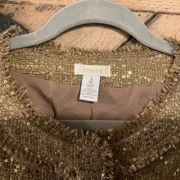 NWOT Chico's Noelle Goldie Tweed Jacket Chico size 4 traditional size 18-20 XXL - Picture 6 of 8